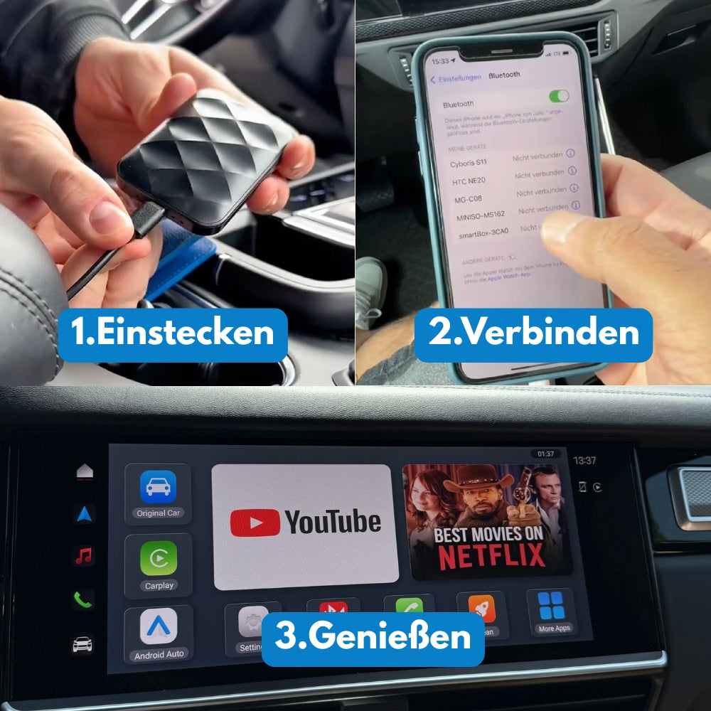 AutoStream – Netflix & Wireless CarPlay für dein Auto